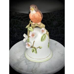 Vintage Robin bell Royal Crown Arnart 1984 porcelain figurine bird Robin Floral